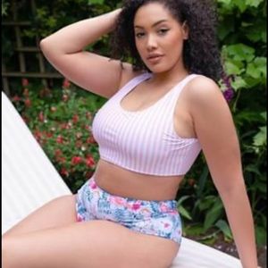 Plus Sz High Waisted Bikini Swimsuit